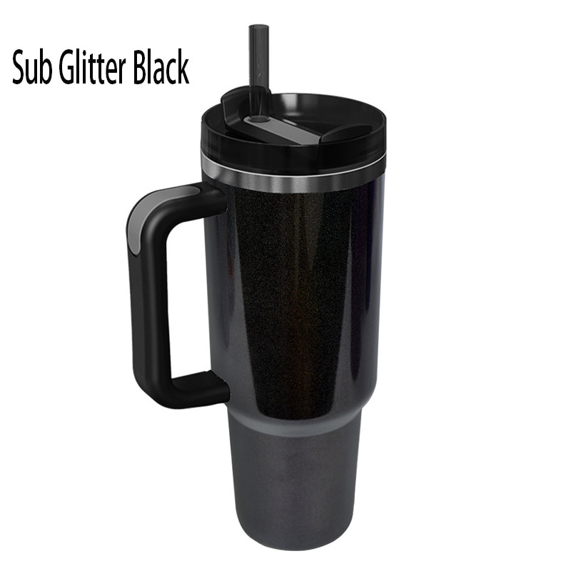 40oz Sublimation Glitter/Shimmer Travel Mug with Removable Handle
