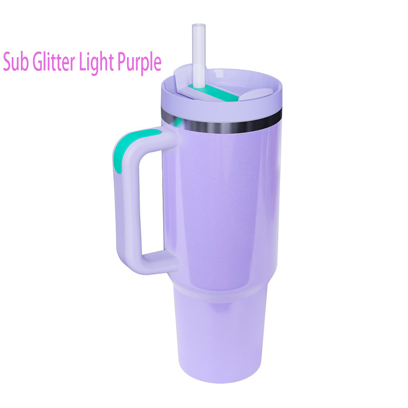 40oz Sublimation Glitter/Shimmer Travel Mug with Removable Handle