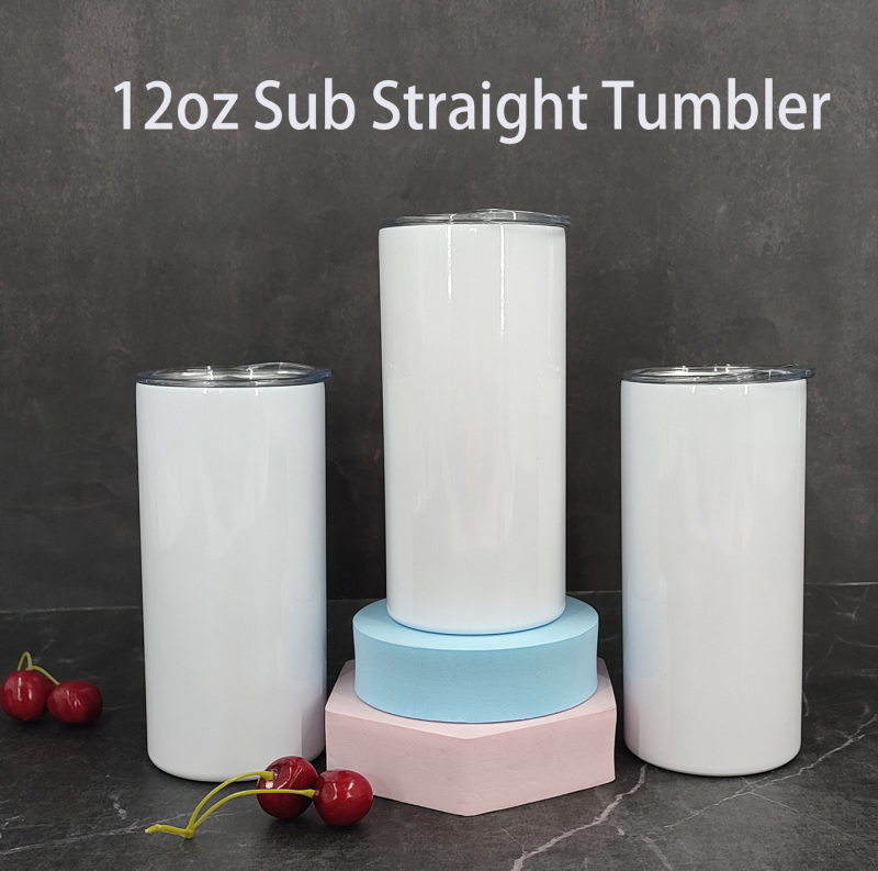 RTS 12oz/15oz/20oz/22oz/30oz Stainless Steel Sublimation Straight Glossy Tumbler Skinny