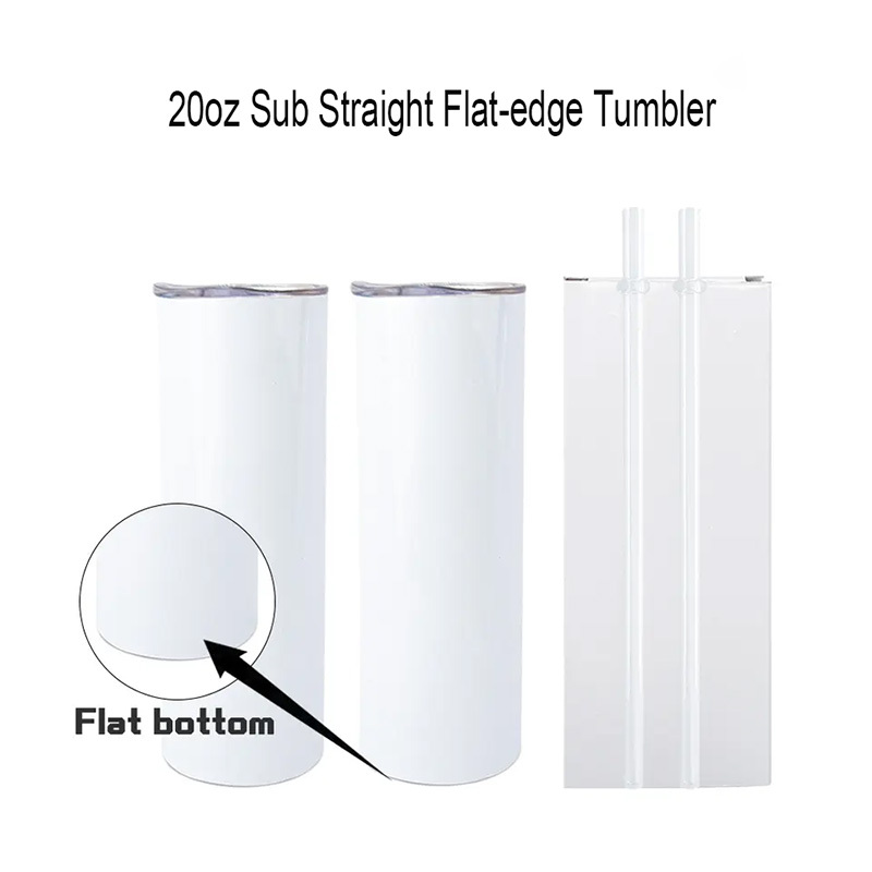 RTS 20oz/30oz Flat-Edge Sublimation Straight Glossy Tumbler Skinny