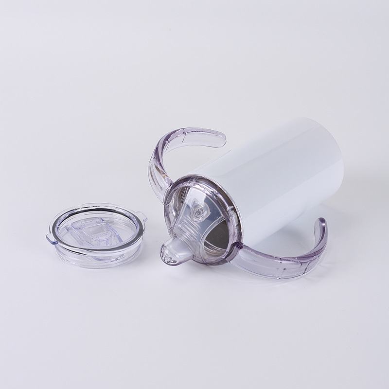 12oz Sublimation Stainless Steel Straight Sippy Cup with 2 Lids