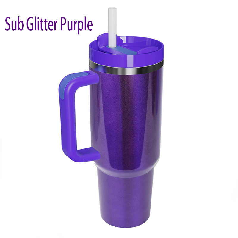 40oz Sublimation Glitter/Shimmer Travel Mug with Removable Handle