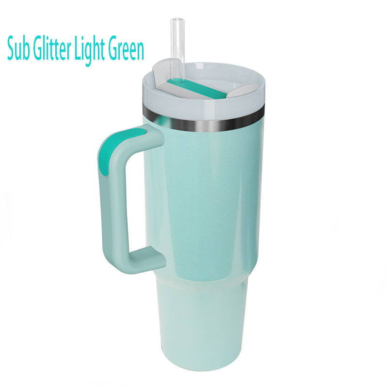 40oz Sublimation Glitter/Shimmer Travel Mug with Removable Handle