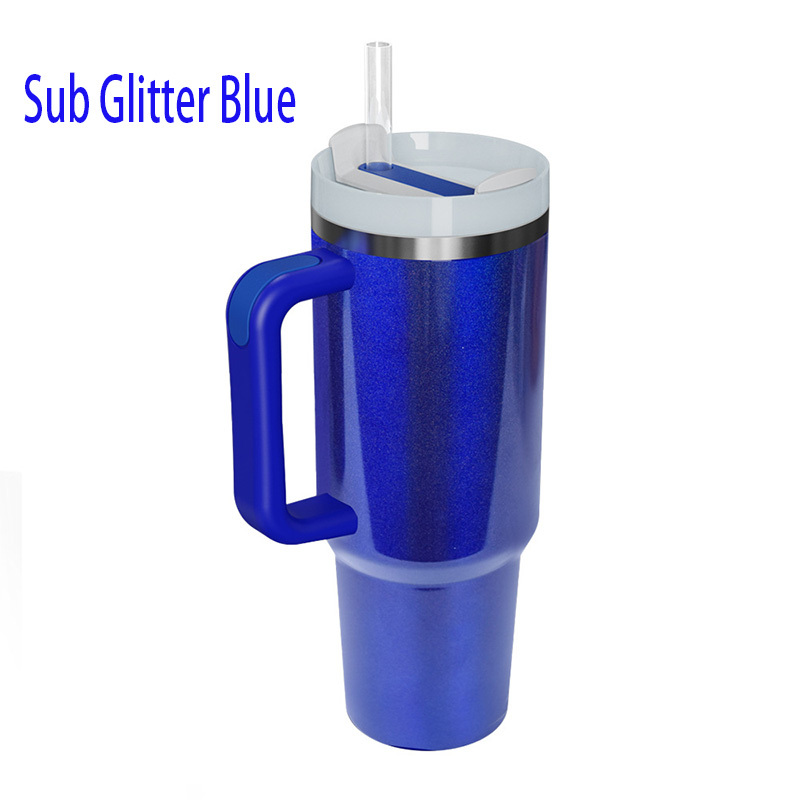 40oz Sublimation Glitter/Shimmer Travel Mug with Removable Handle