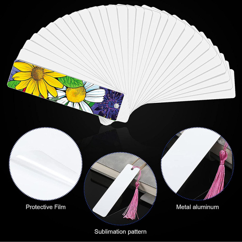 4.7*1.3 inch Sublimation Blanks Bookmark Gift (60PCS)