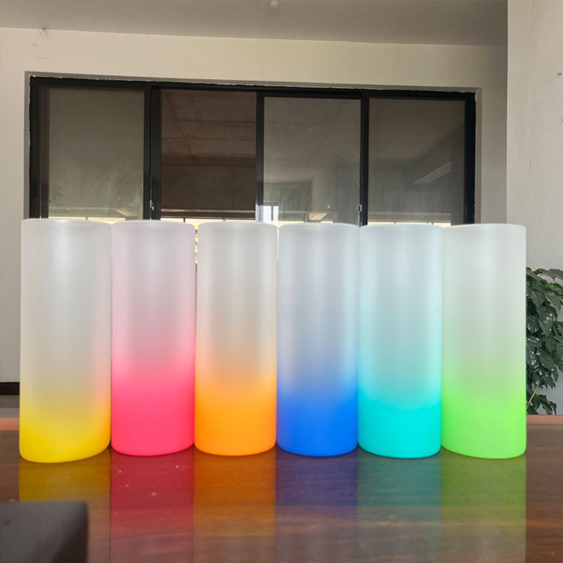 25oz Sublimation Gradient Glass Mason Jar Bottle Sublimation Glass Cup with Bamboo Lid