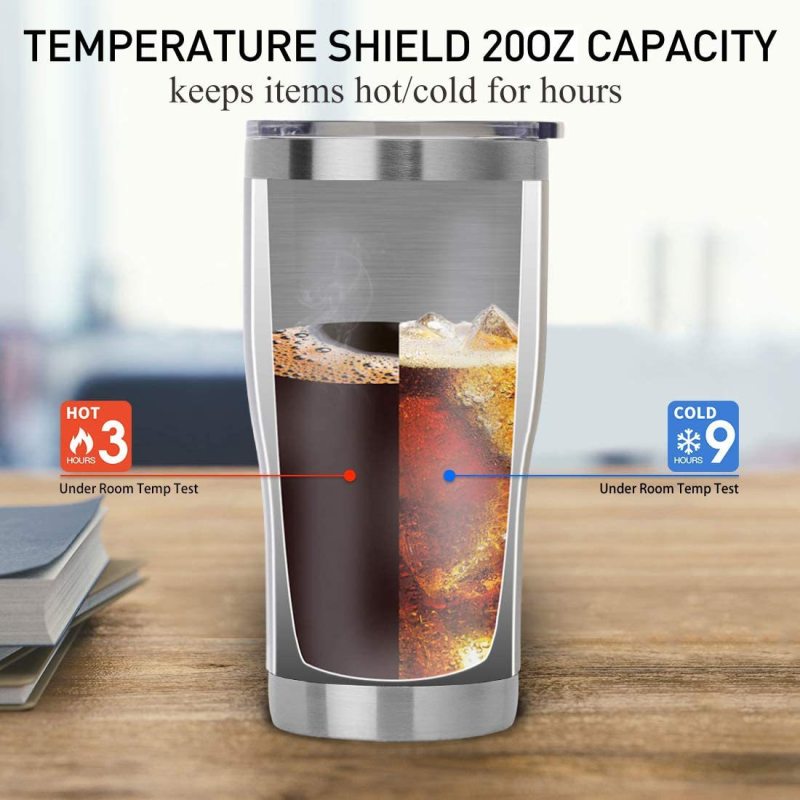 Double Walled Stainless Steel Silver Curve Tumbler Travel Mug