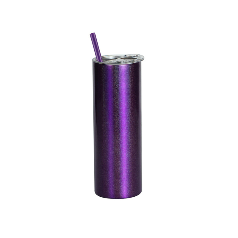 20oz Stainless Steel Sublimation Straight Glitter Shimmer Tumbler Skinny