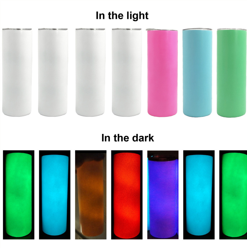 20oz Stainless Steel Sublimation Glow in Dark Straight Tumbler