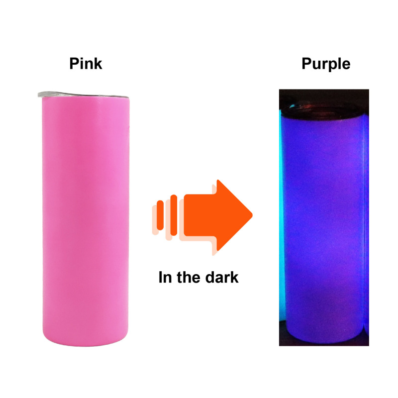 20oz Stainless Steel Sublimation Glow in Dark Straight Tumbler