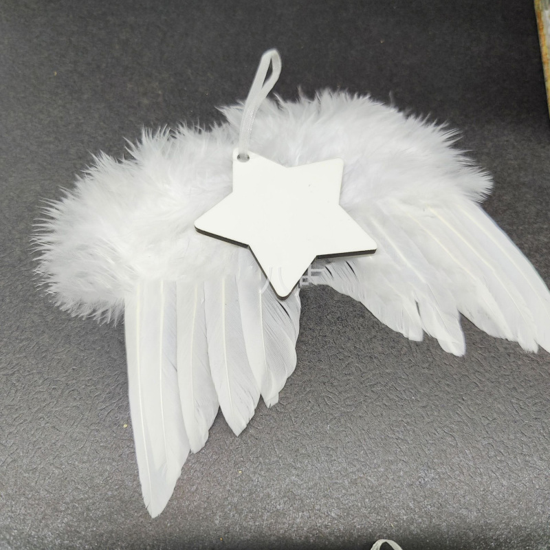 2.75 * 2.75 inch Sublimation MDF Angel Wings Pendant Gift (25PCS)