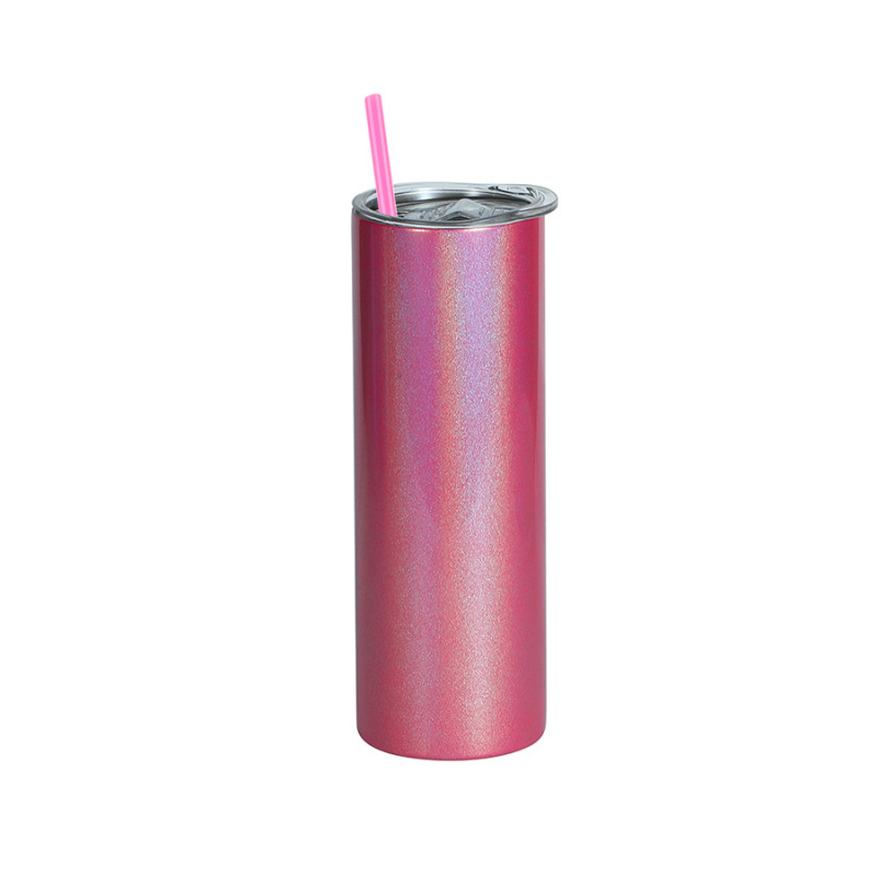 20oz Stainless Steel Sublimation Straight Glitter Shimmer Tumbler Skinny