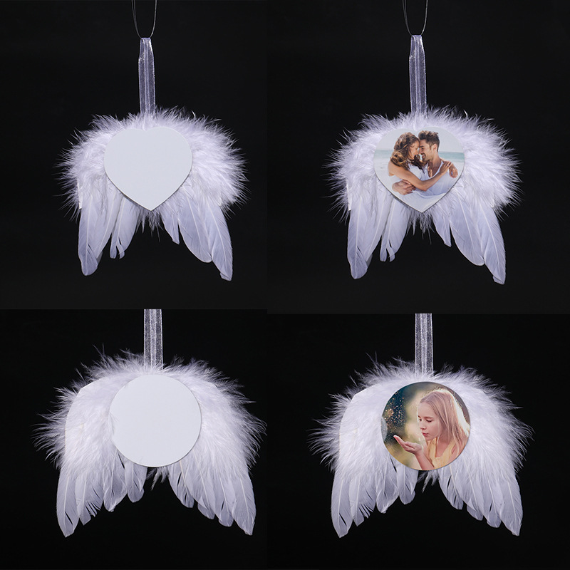 2.75 * 2.75 inch Sublimation MDF Angel Wings Pendant Gift (25PCS)