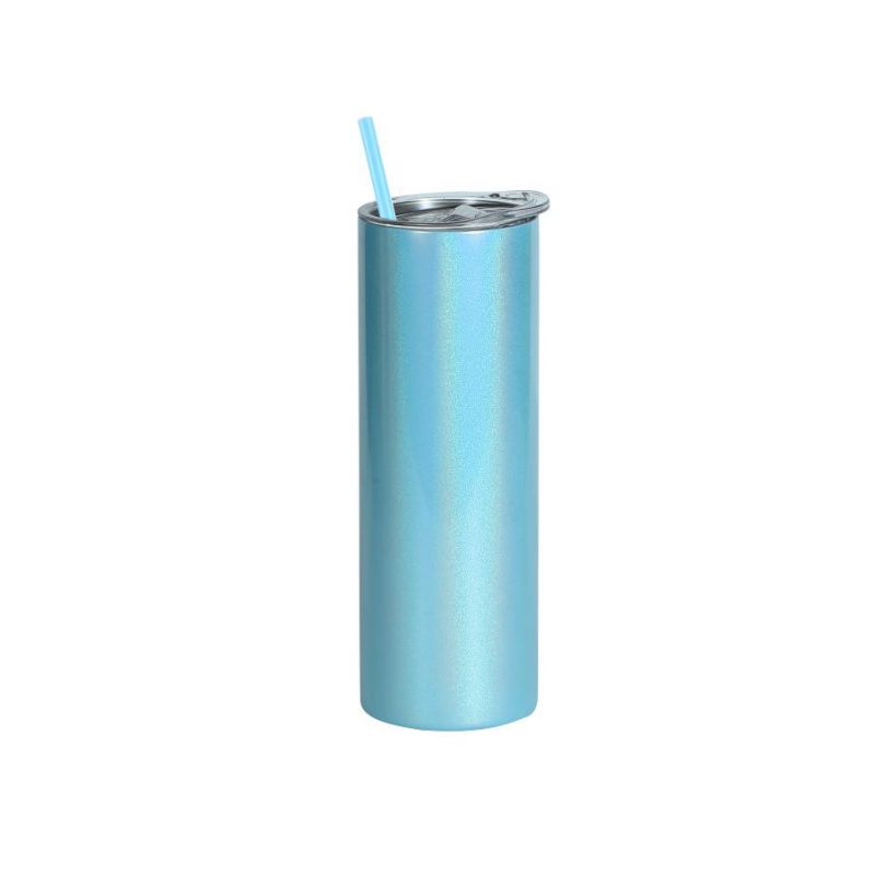 20oz Stainless Steel Sublimation Straight Glitter Shimmer Tumbler Skinny