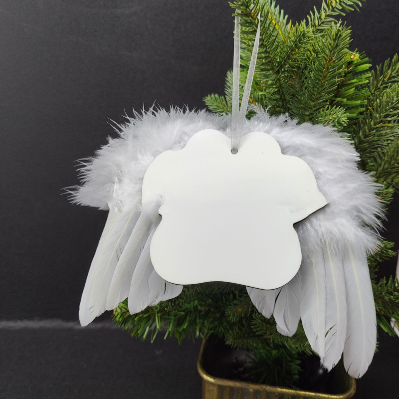 2.75 * 2.75 inch Sublimation MDF Angel Wings Pendant Gift (25PCS)