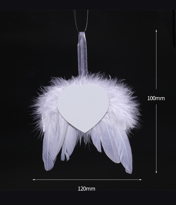 2.75 * 2.75 inch Sublimation MDF Angel Wings Pendant Gift (25PCS)