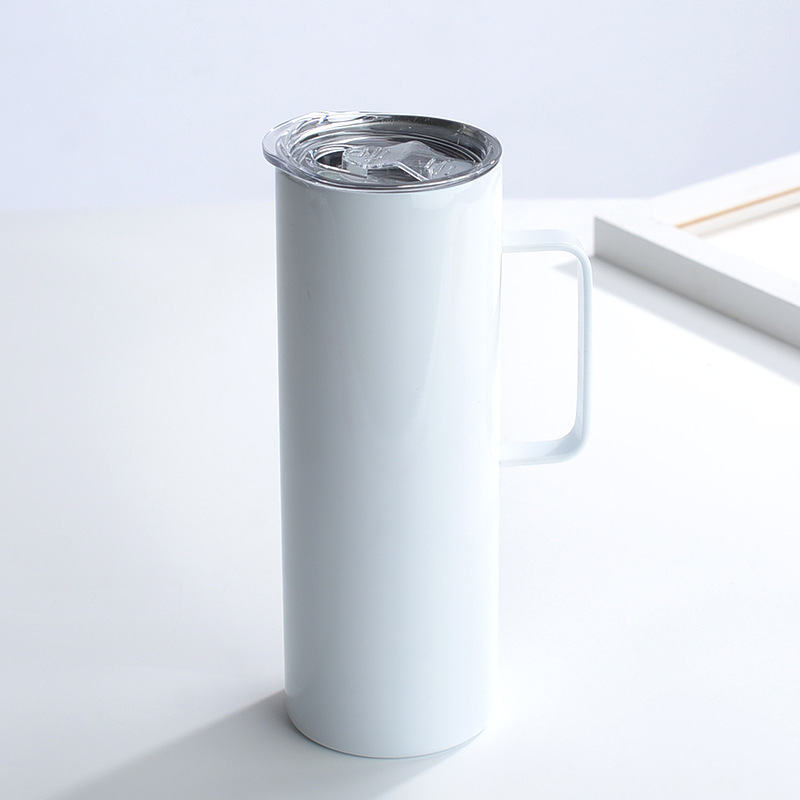 20oz/30oz Stainless Steel Sublimation Straight Glossy Tumbler Skinny with Handle