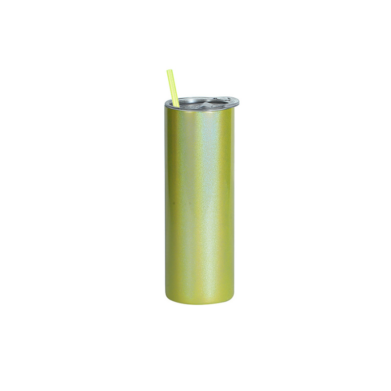 20oz Stainless Steel Sublimation Straight Glitter Shimmer Tumbler Skinny