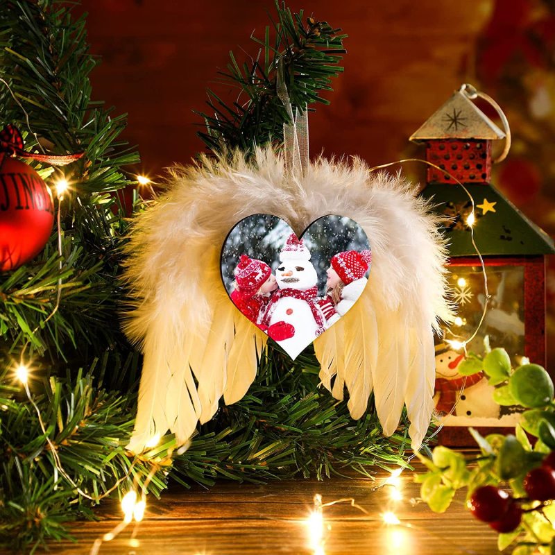 2.75 * 2.75 inch Sublimation MDF Angel Wings Pendant Gift (25PCS)