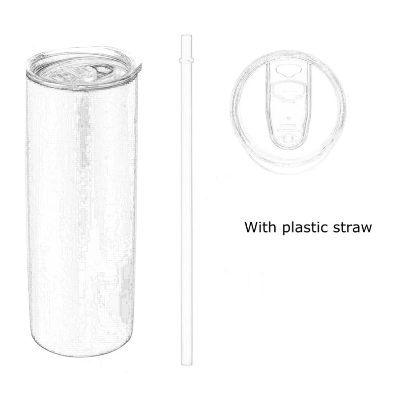 RTS 12oz/15oz/20oz/22oz/30oz Stainless Steel Sublimation Straight Glossy Tumbler Skinny