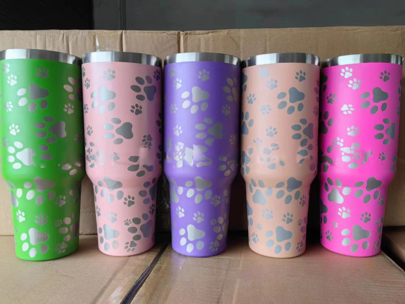 40oz Laser Dog Paw Print Mug (MOQ 5pcs/Color)