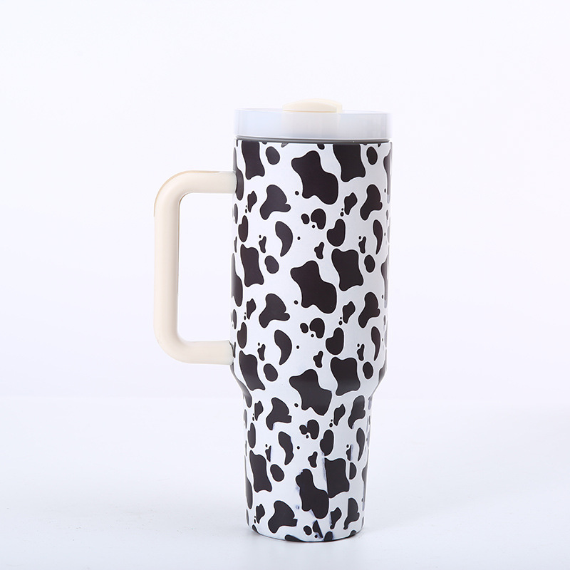 40oz Stainless Steel Leopard Cow Print  Mug (MOQ 5pcs/Color)