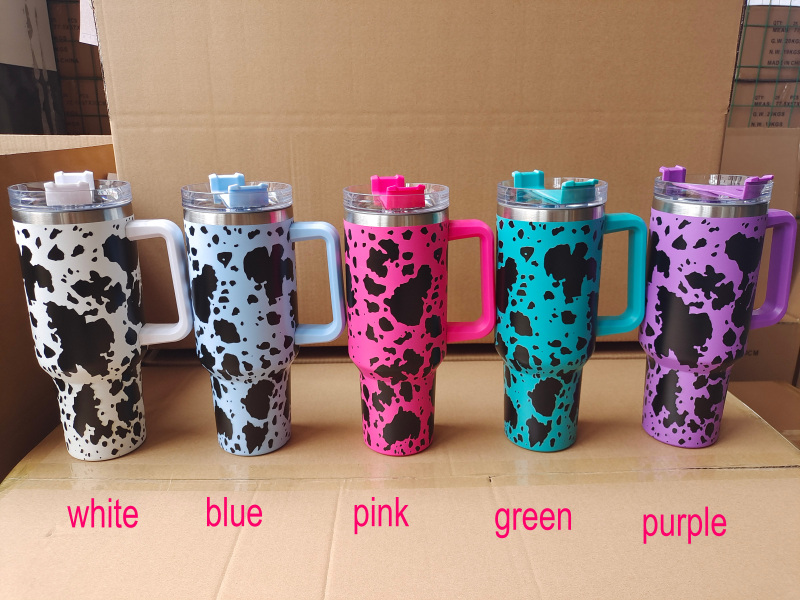 40oz Non-sublimation Stainless Steel Cow Print Mug (25PCS)