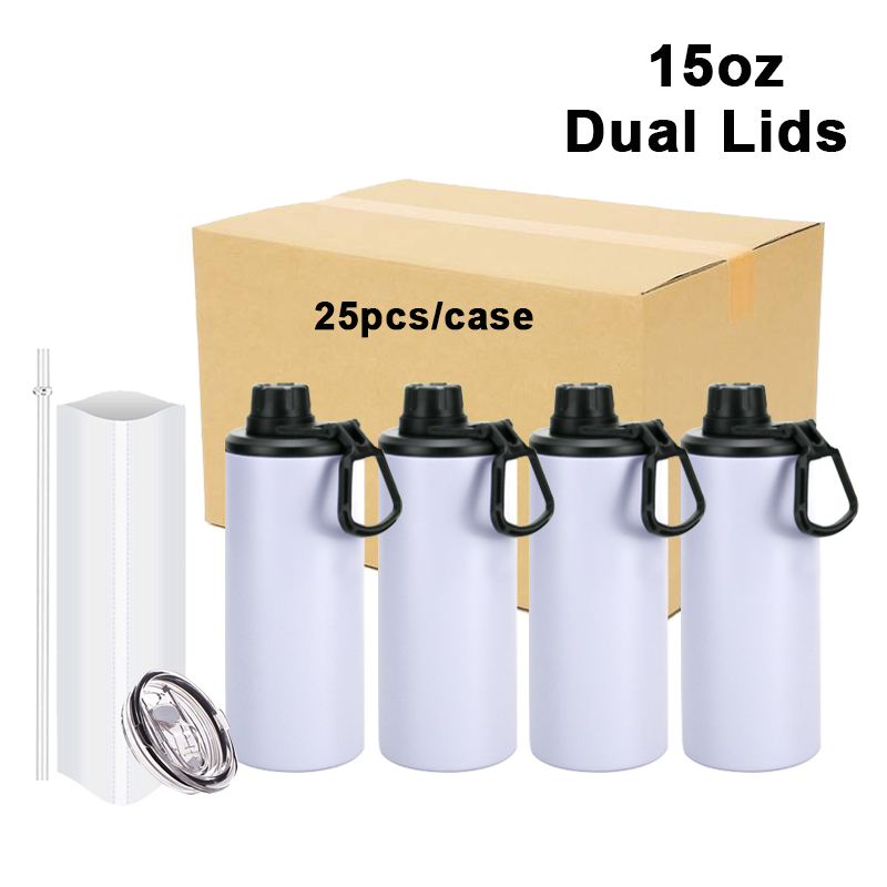 US RTS 15oz Sublimation Sport Tumbler with 2 Lids Free Shipping
