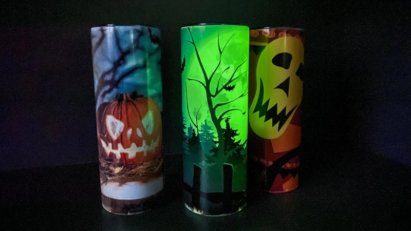 US RTS 20oz Sublimation Glow in Dark White to Green Tumbler (25PCS)