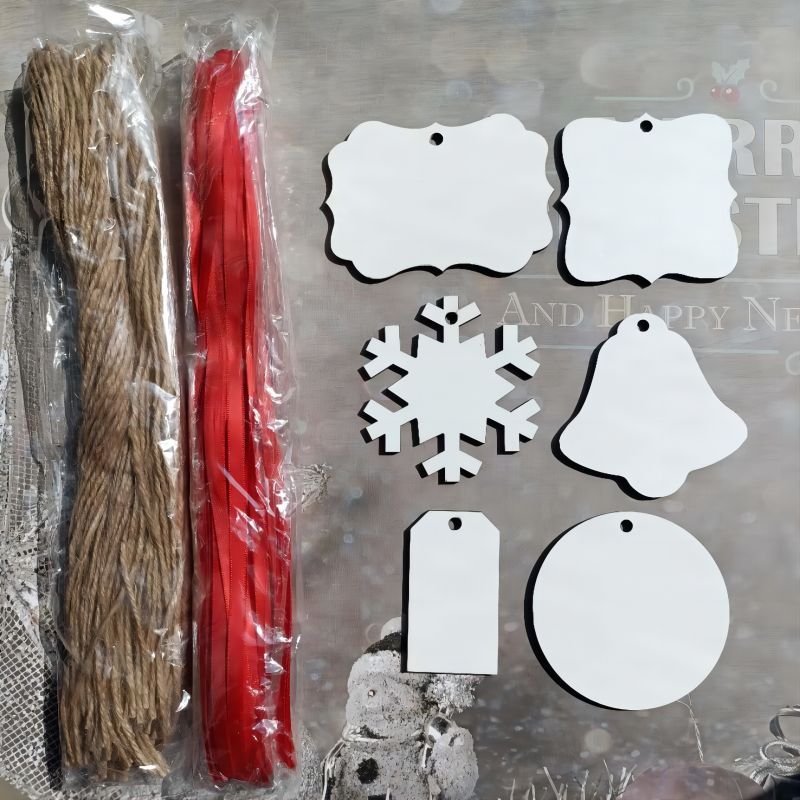 US RTS Sublimation MDF Ornaments Pendant (200PCS) (Free Shipping)