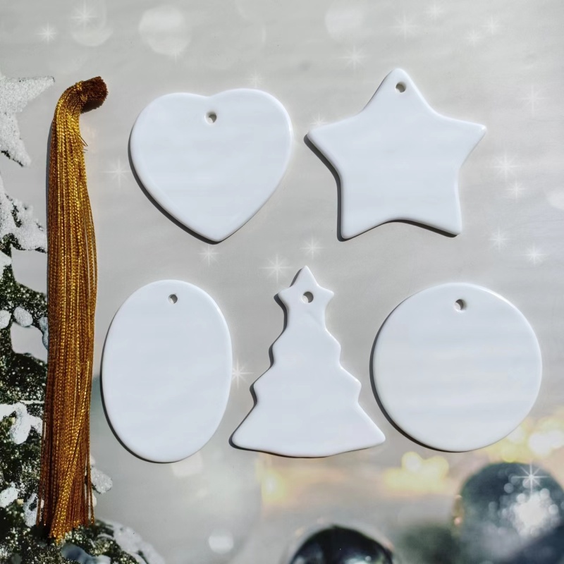 US RTS Sublimation Ceramic Ornaments Pendant (200PCS) (Free Shipping)