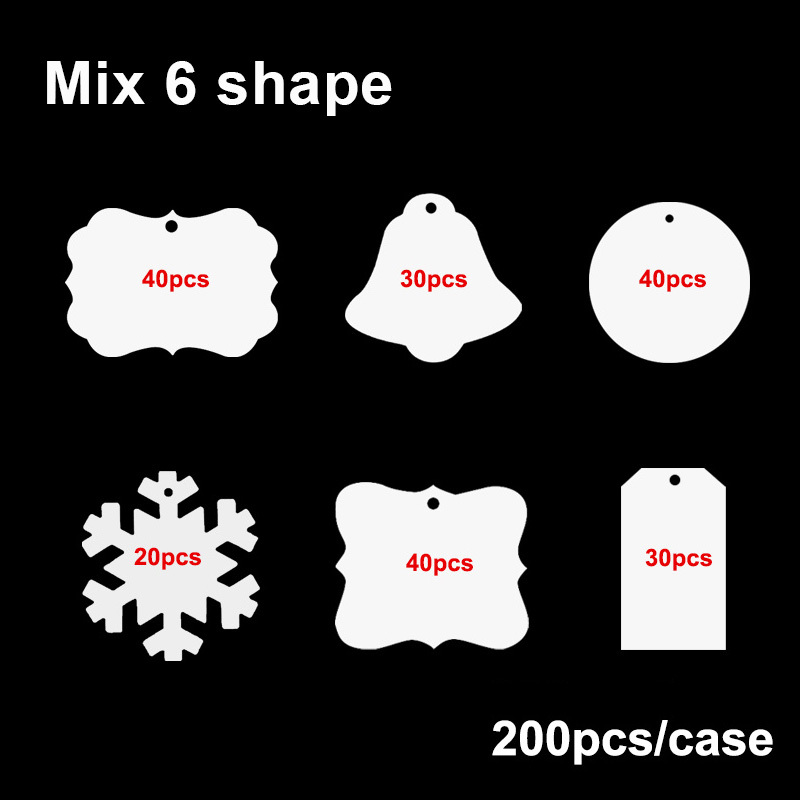 US RTS Sublimation MDF Ornaments Pendant (200PCS) (Free Shipping)