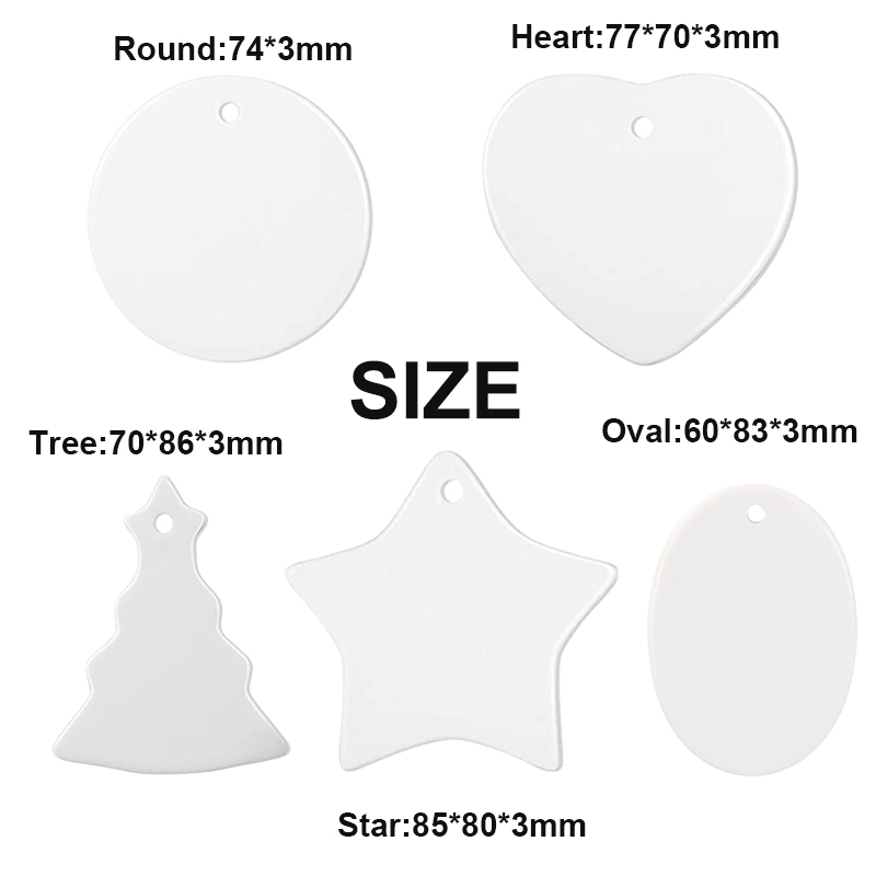 US RTS Sublimation Ceramic Ornaments Pendant (200PCS) (Free Shipping)