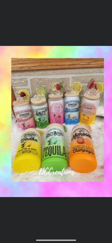 16oz Sublimation Gradient Glass Mason Jar Bottle Sublimation Cup with Bamboo Lid