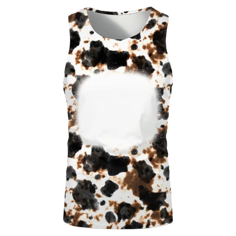 China RTS NEW Sublimation Faux Bleach Sleeveless Shirt Free Shipping (60PCS)