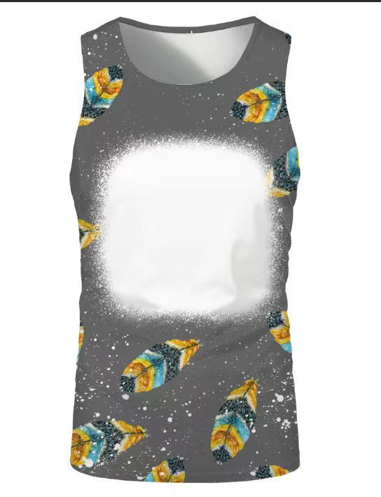 China RTS NEW Sublimation Faux Bleach Sleeveless Shirt Free Shipping (60PCS)
