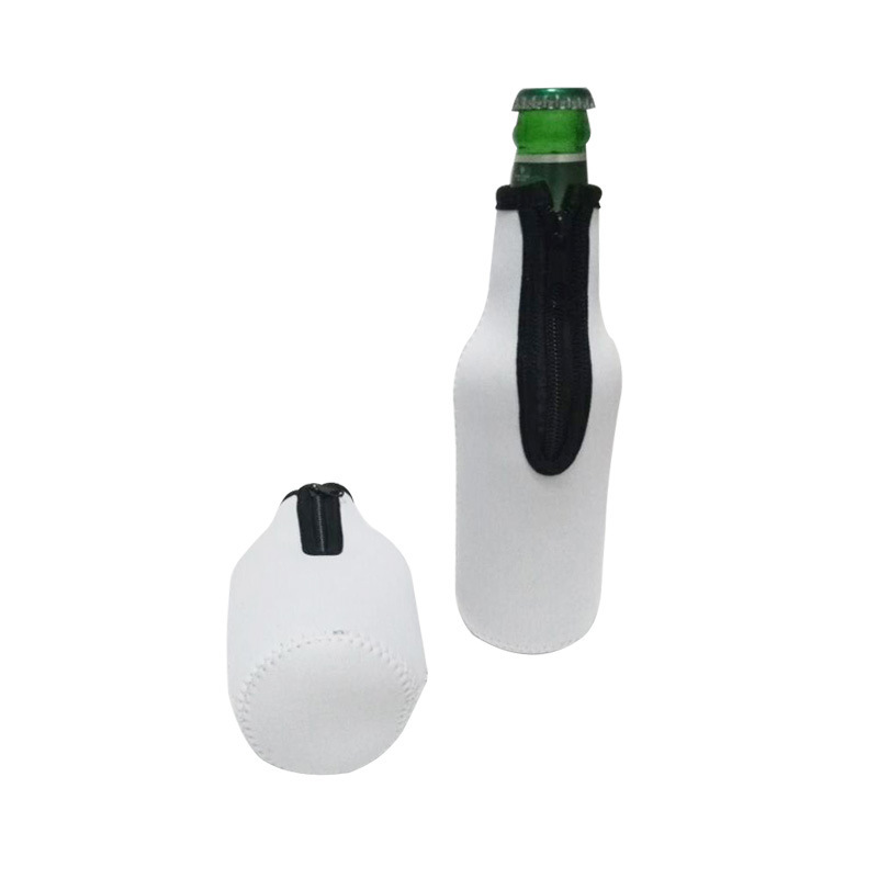 China RTS 330ml  Sublimation Zipper Beer Koozies Bottle Holder (50pcs/100pcs)