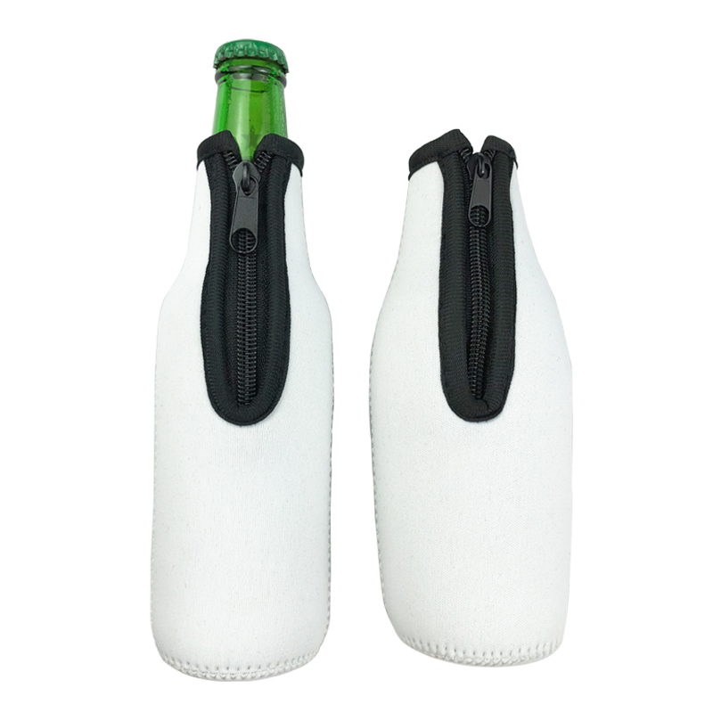 China RTS 330ml  Sublimation Zipper Beer Koozies Bottle Holder (50pcs/100pcs)