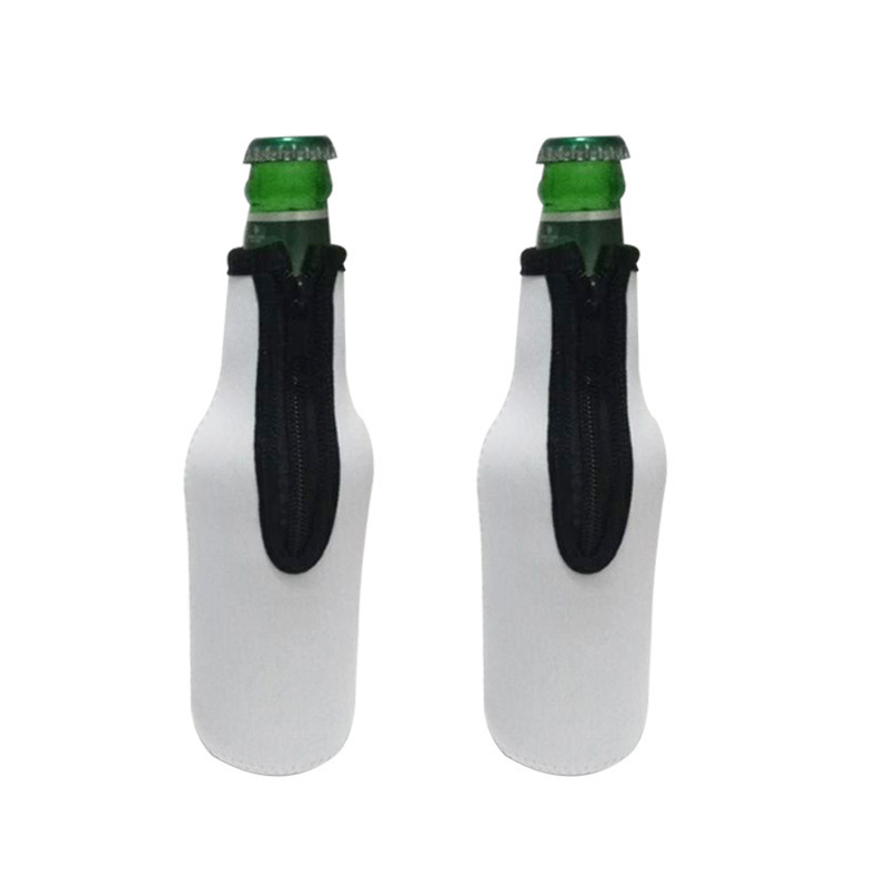 China RTS 330ml  Sublimation Zipper Beer Koozies Bottle Holder (50pcs/100pcs)