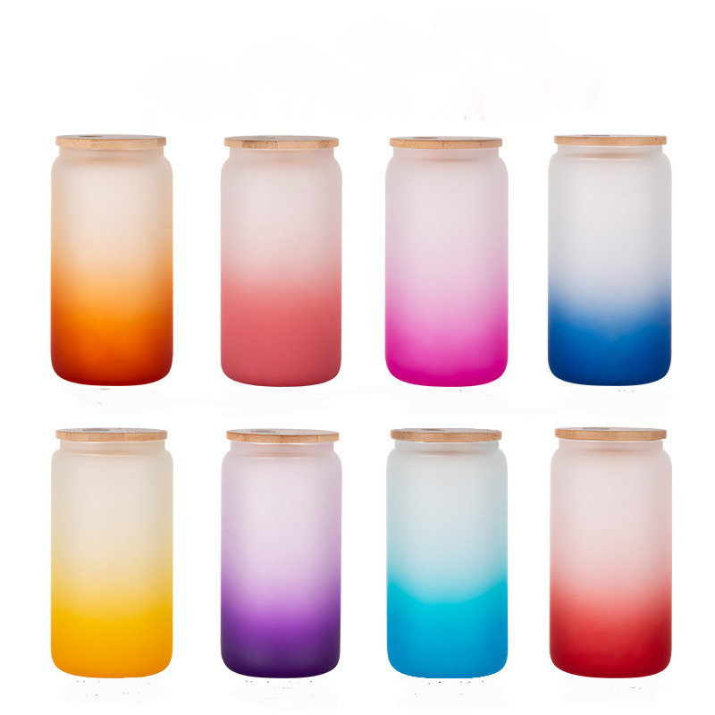 China RTS 16oz Sublimation Gradient Glass Cup Free Shipping (25PCS)