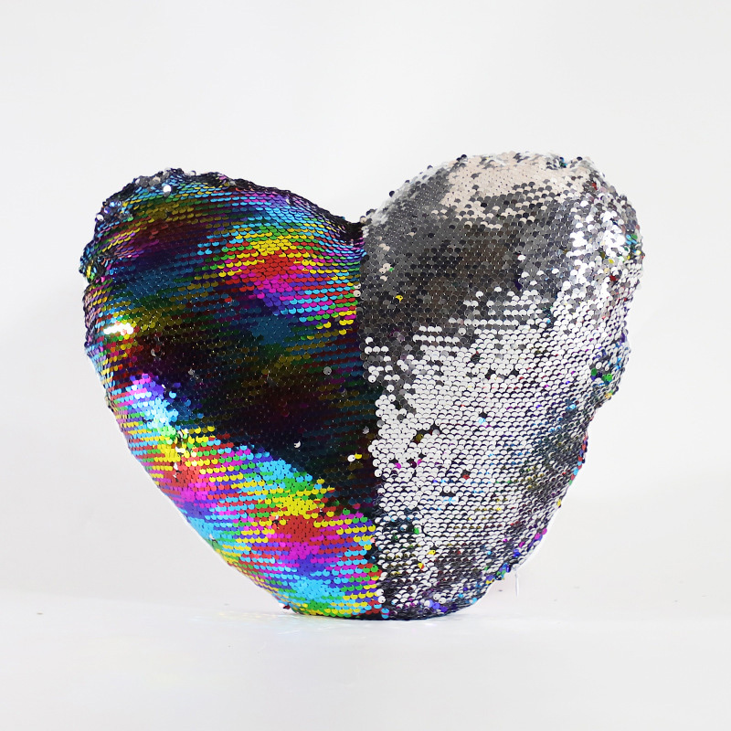 RTS 16*16inch Sublimation Magic Sequin Pillow Case Heart Square Shape Free Shipping (10pcs/20pcs)
