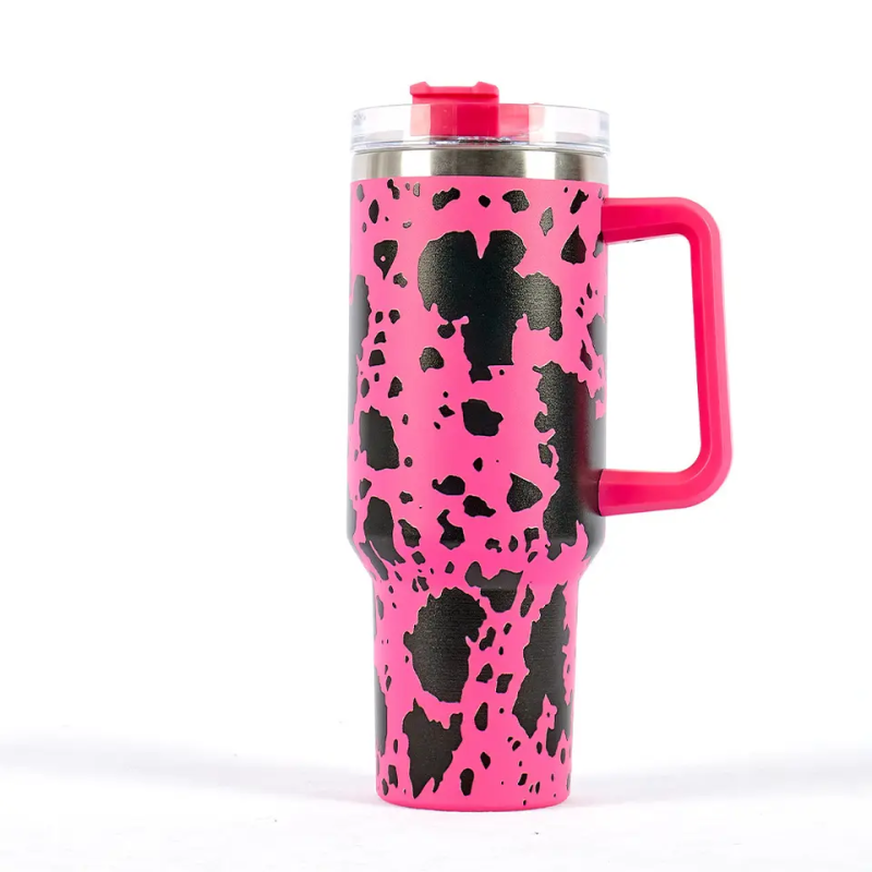 US RTS 40oz Non-sublimation Stainless Steel Cow Print Mug (16PCS)