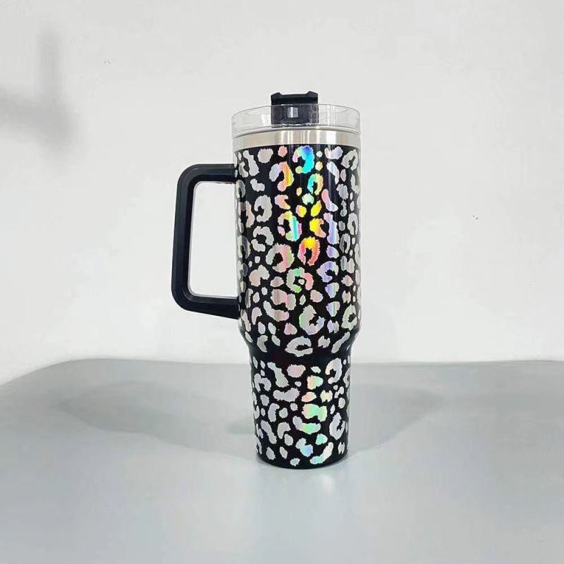 China RTS NEW 40oz Stainless Steel Shimmer Leopard Mug (25PCS)