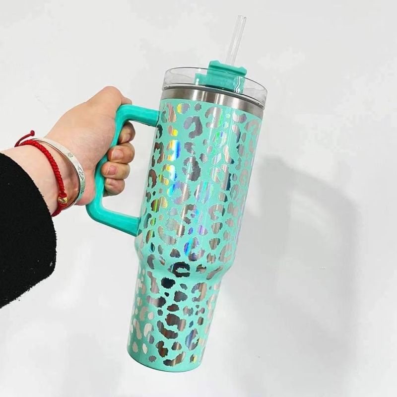 China RTS NEW 40oz Stainless Steel Shimmer Leopard Mug (25PCS)