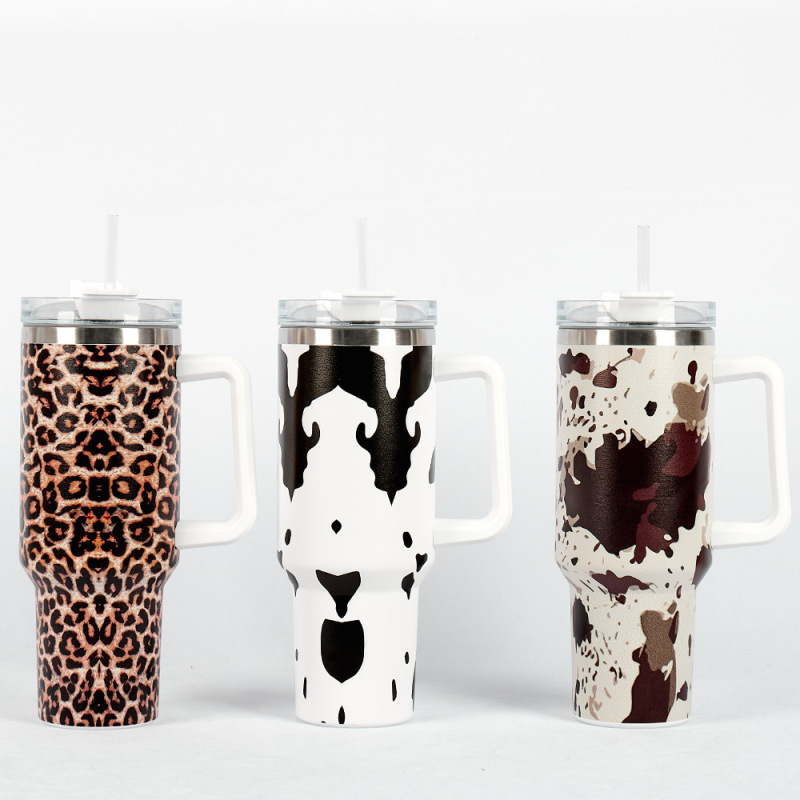 US RTS 40oz Non-sublimation Cow Print & Leopard Print Mug (16PCS)