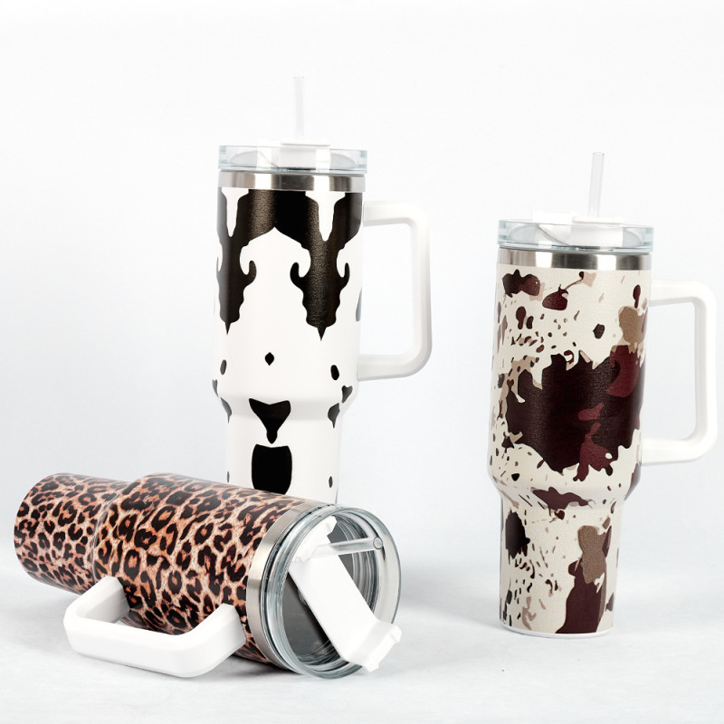 US RTS 40oz Non-sublimation Cow Print & Leopard Print Mug (16PCS)