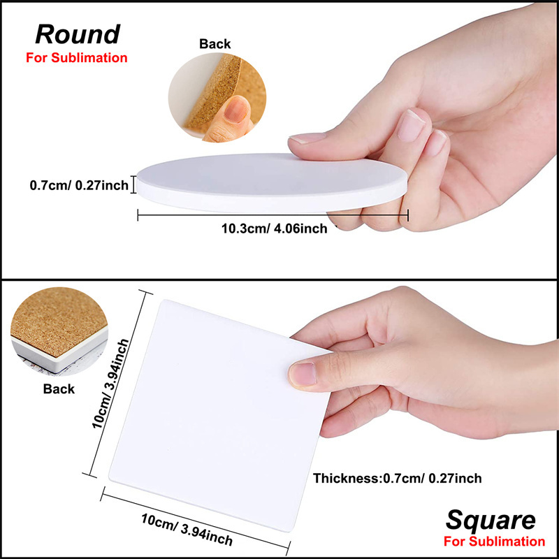US RTS Sublimation Ceramic Drinks Coaster Free Shipping(100pcs)