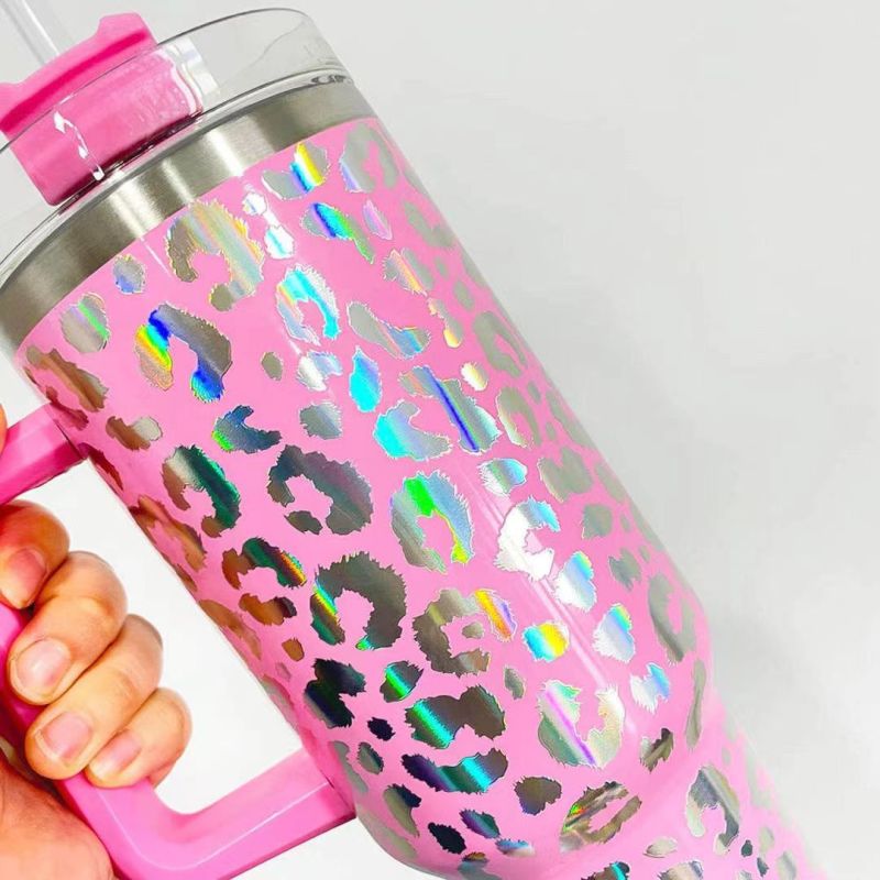 China RTS NEW 40oz Stainless Steel Shimmer Leopard Mug (25PCS)