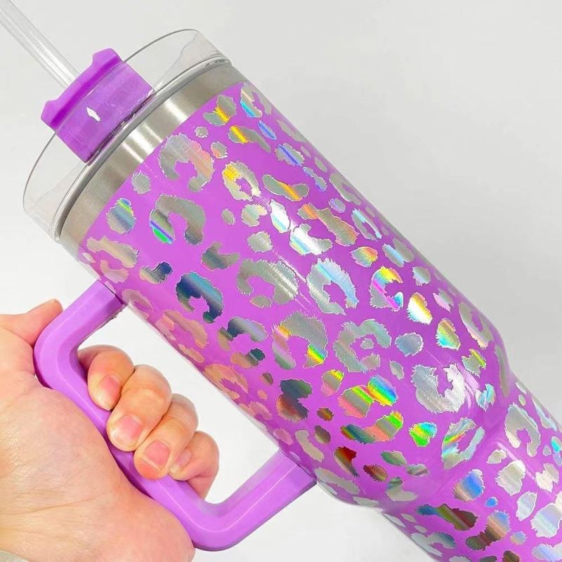 China RTS NEW 40oz Stainless Steel Shimmer Leopard Mug (25PCS)