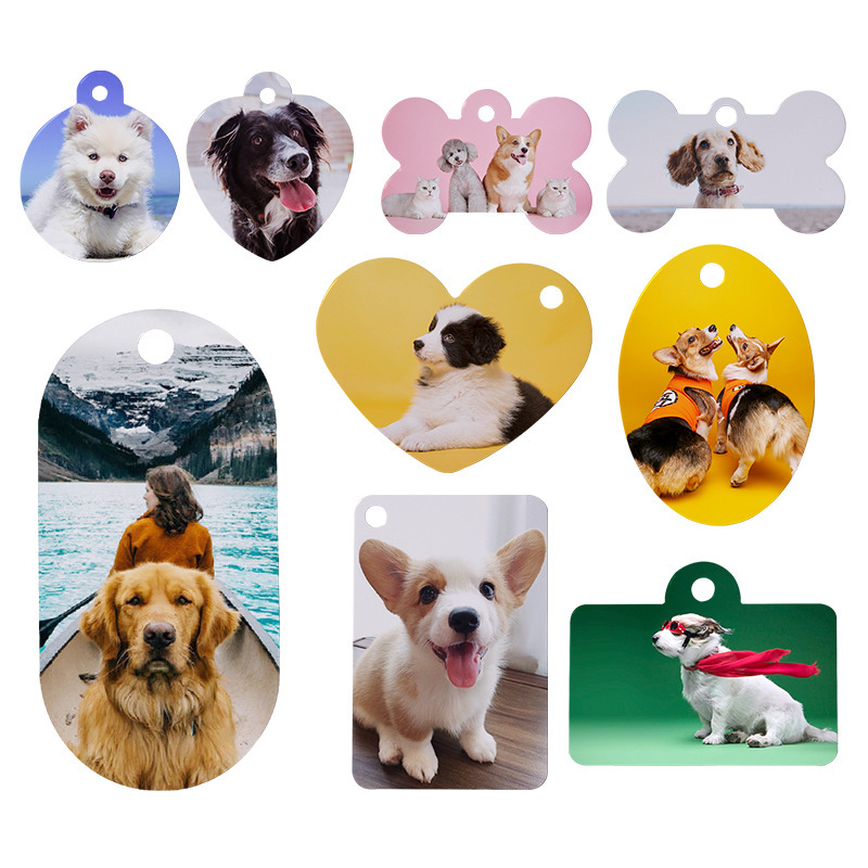 RTS Sublimation Aluminum Double Sides Dog Collar Tag Blank Free Shipping (50pcs/100pcs)